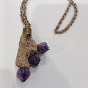 Amethyst  Driftwood Pendant